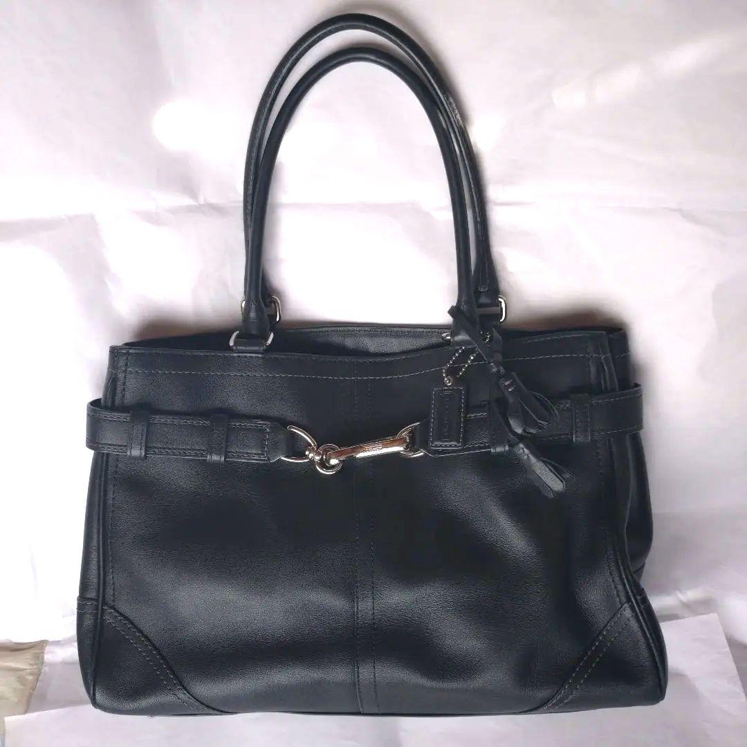 COACH☆コーチ　ハンドバッグ　牛革　ブラック　ビジネスバッグ　リクルート
