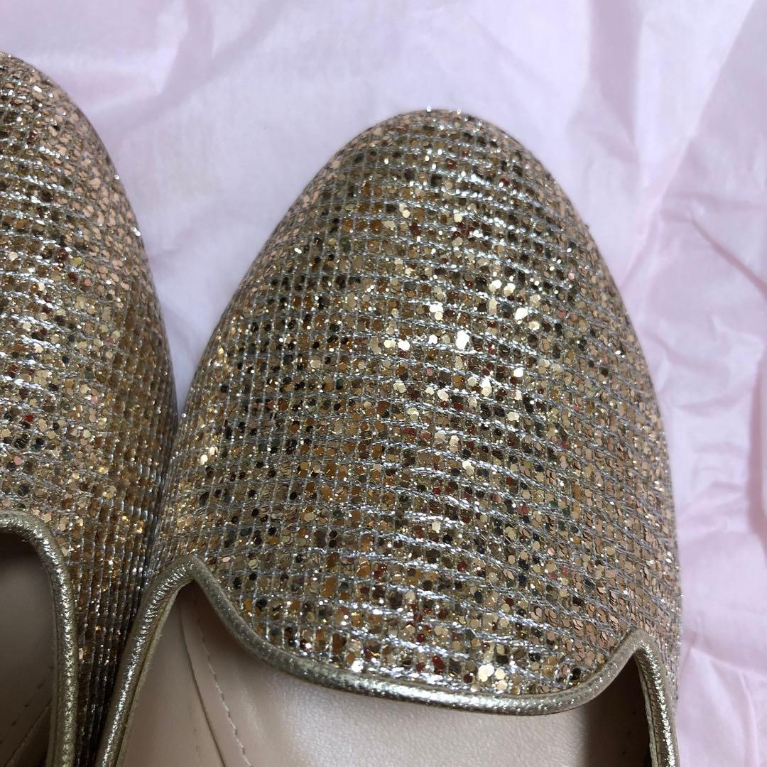 ダイアナ　DIANA 22.5 フラットシューズ　パンプス　ゴールド　ラメ