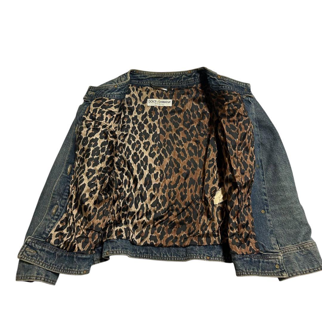 ドルチェアンドガッバーナ　2000s デニムジャケット　レオパード 豹柄
