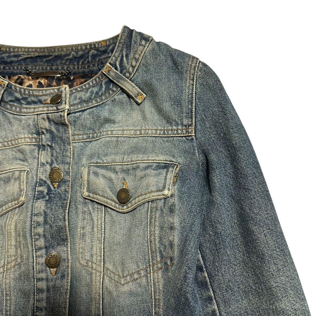 ドルチェアンドガッバーナ　2000s デニムジャケット　レオパード 豹柄