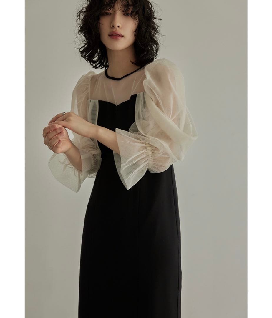 ニアナ【美品】チュールオフショルダードレス L