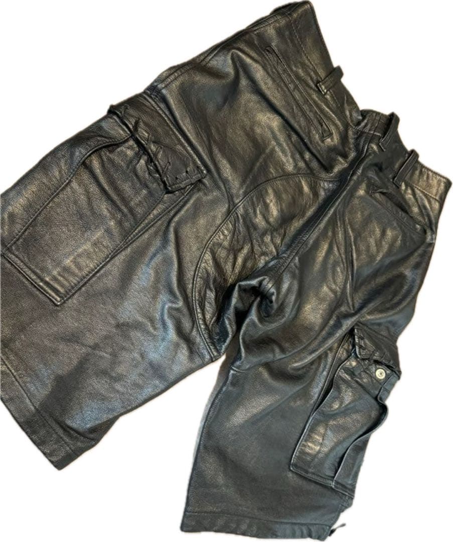 minority レザーショーツ　1st 90s ブラック