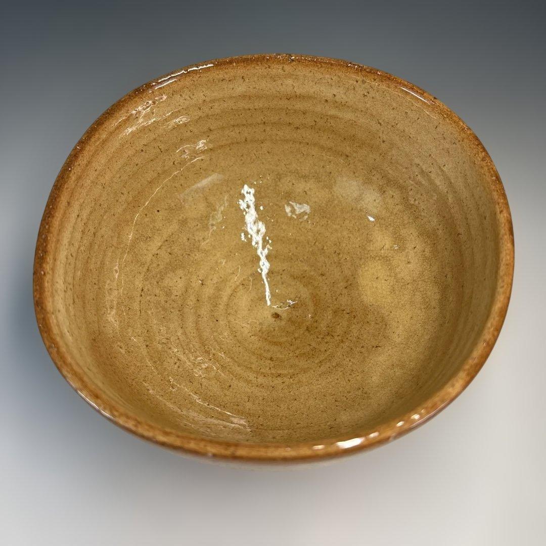 【中古品】十二代坂倉新兵衛造　萩四方茶碗（共箱）