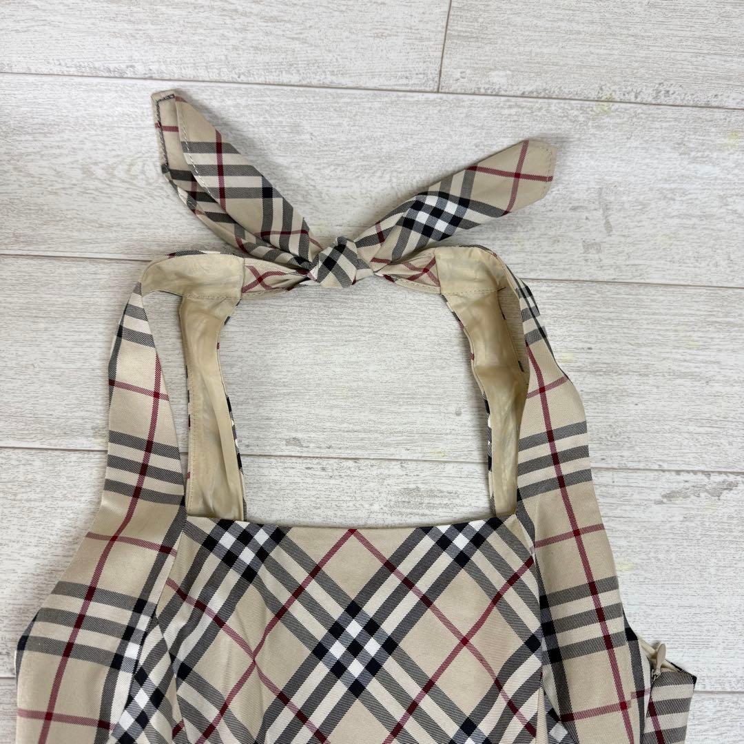 【未使用級】バーバリーブルーレーベル　ワンピースノバチェックロゴホースサイズ36
