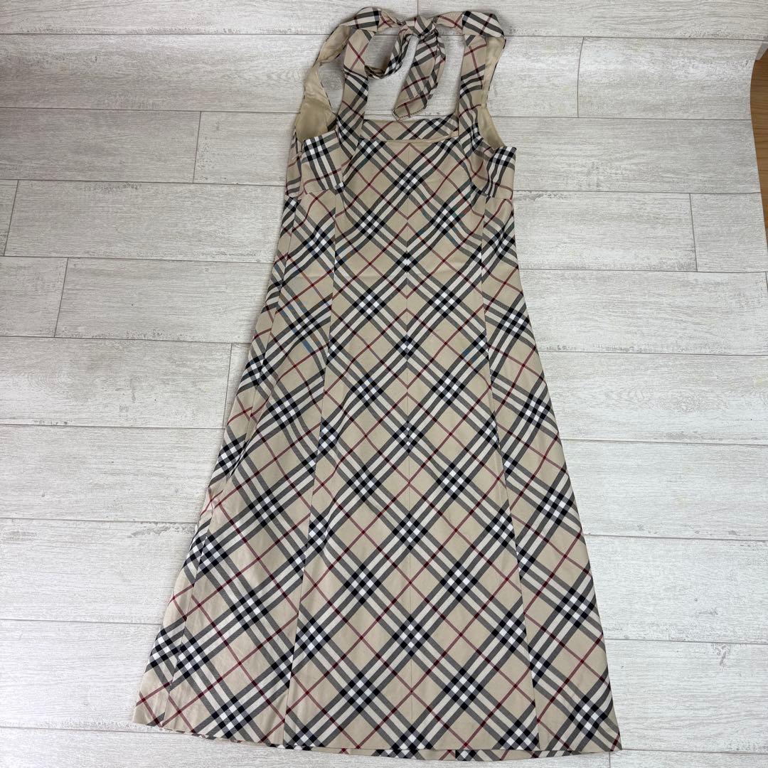 【未使用級】バーバリーブルーレーベル　ワンピースノバチェックロゴホースサイズ36