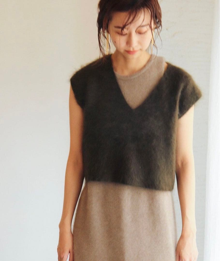 enrica エンリカ　カシミヤ100 シャギーニット プルオーバー　ベスト