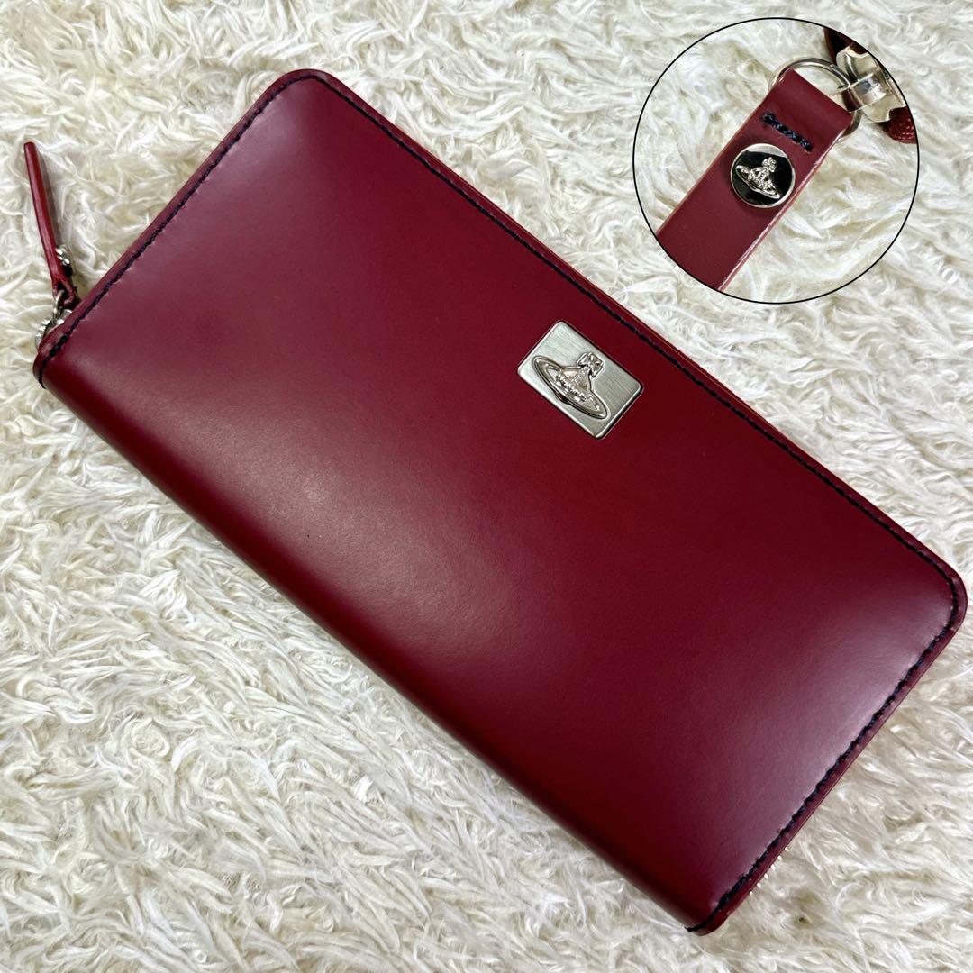 新品級✨ヴィヴィアンウエストウッド　長財布 カラーステッチ オーブ　ロゴプレート