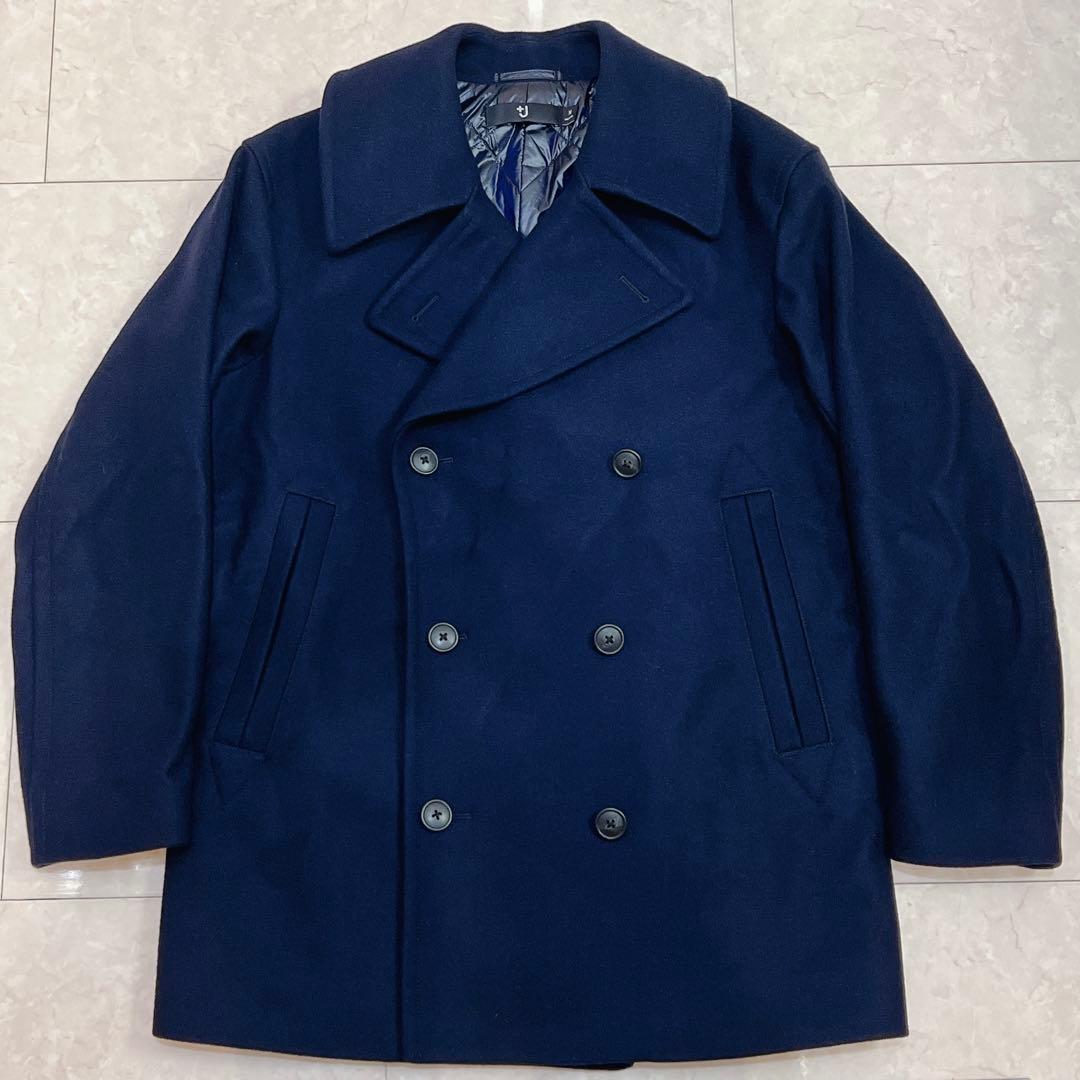 ユニクロ +J ジルサンダー ウールブレンド オーバーサイズ ピーコート M 紺