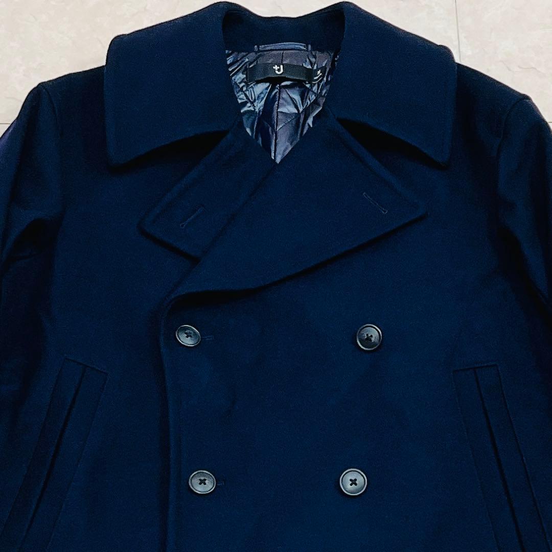 ユニクロ +J ジルサンダー ウールブレンド オーバーサイズ ピーコート M 紺