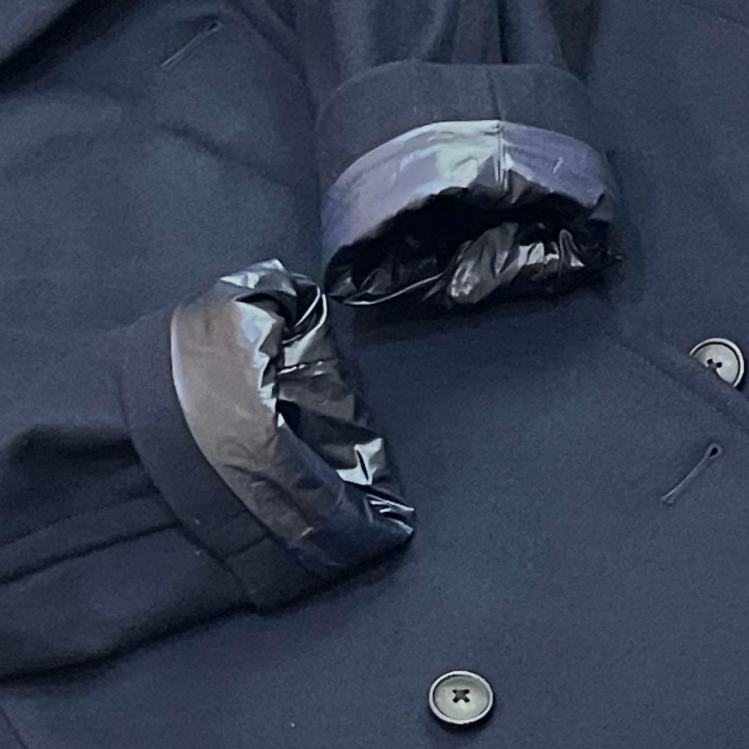 ユニクロ +J ジルサンダー ウールブレンド オーバーサイズ ピーコート M 紺