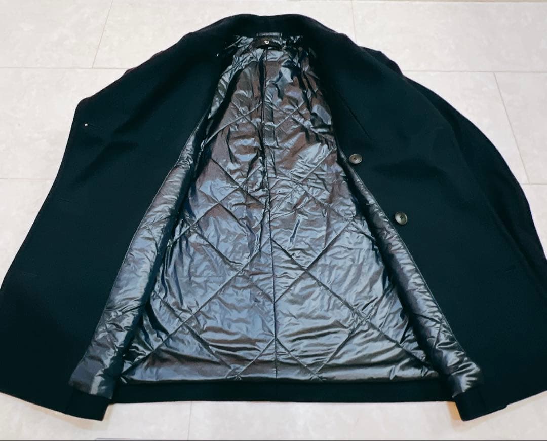 ユニクロ +J ジルサンダー ウールブレンド オーバーサイズ ピーコート M 紺
