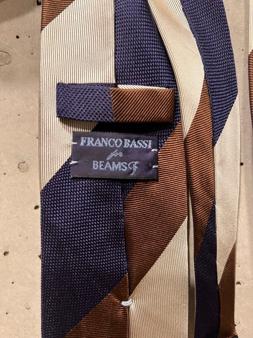 フランコバッシ　ストライプネクタイ ネイビー ブラウン