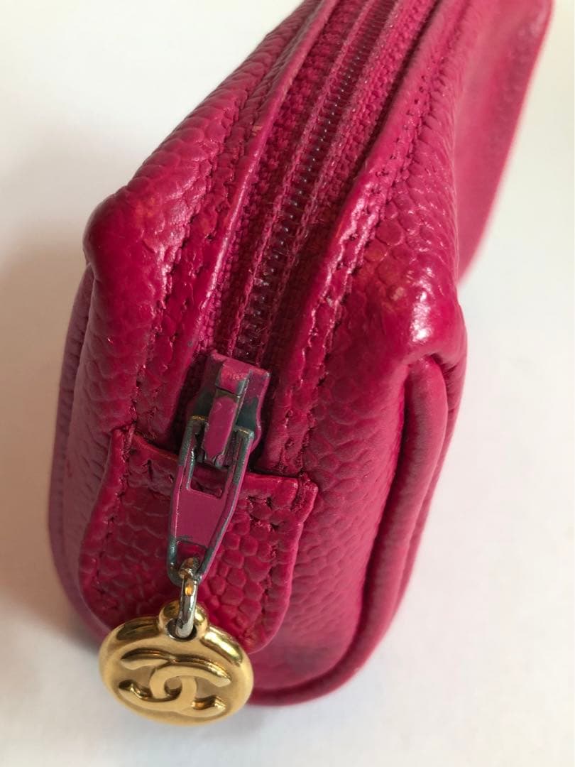 CHANEL マトラッセ　キャビアスキン ポーチ　 ピンク 財布
