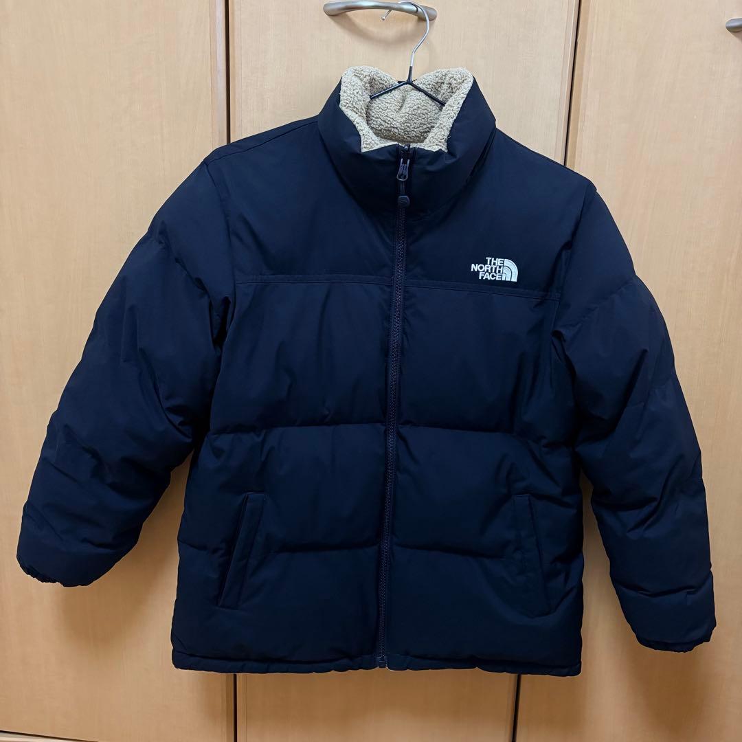 【美品】ノースフェイス　リバーシブル ダウン　黒　150 レディース　S