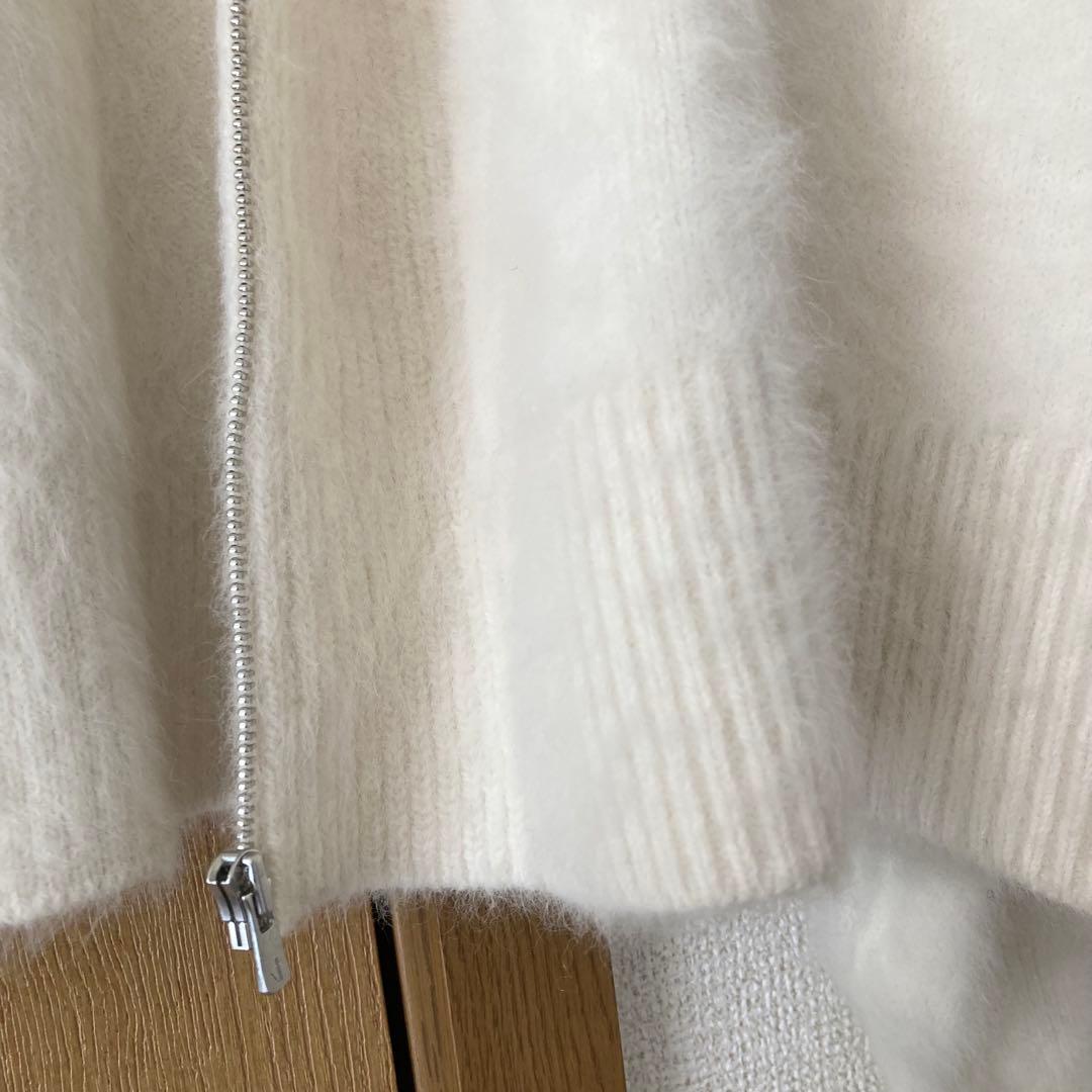 DRESSLAVE ふわふわ　フォックスカシミヤ　ジップブルゾン　白