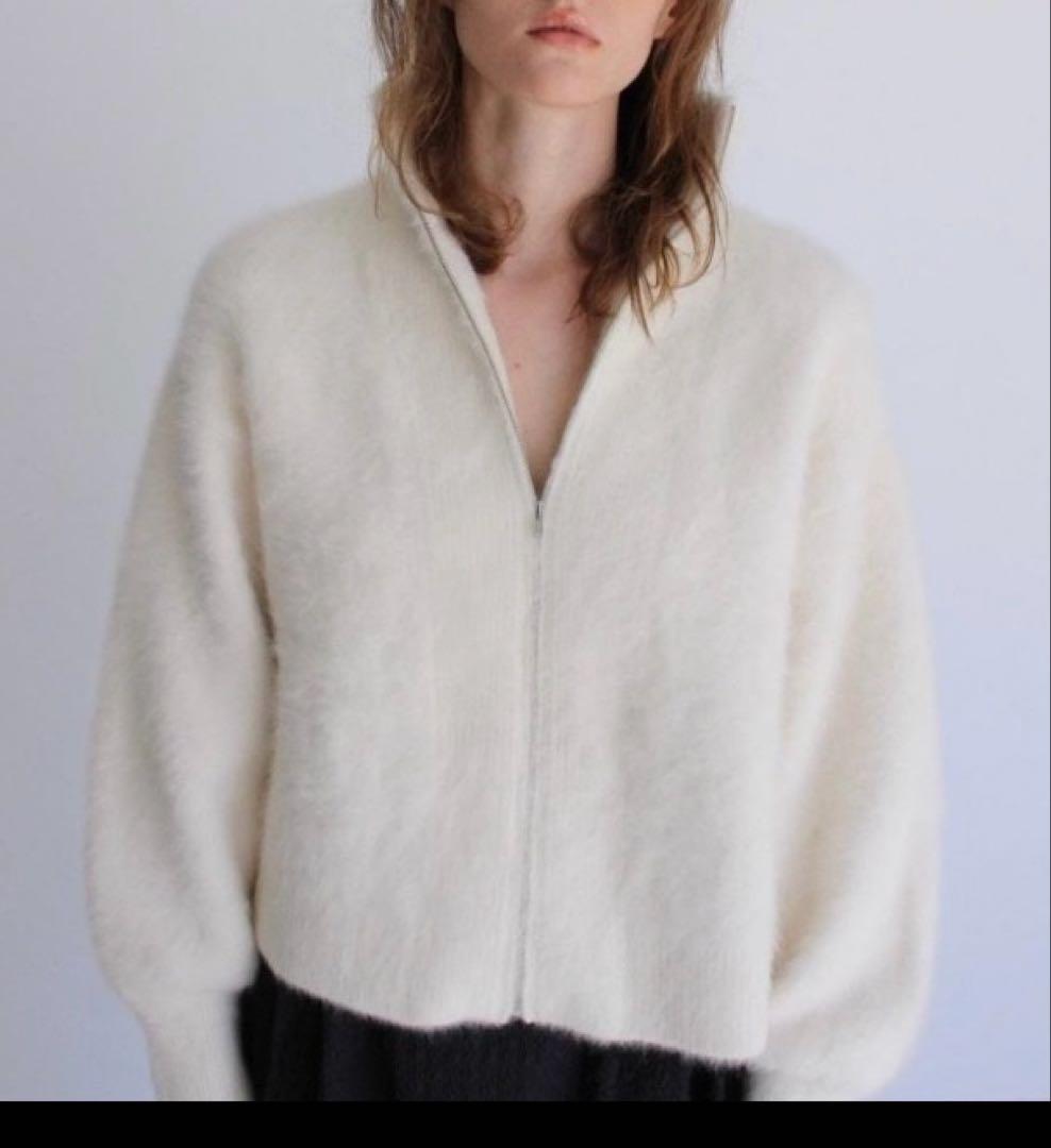 DRESSLAVE ふわふわ　フォックスカシミヤ　ジップブルゾン　白