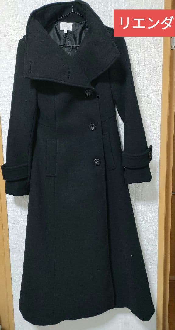 3回着用★rienda定番の大人気シンデレララインコート★Sサイズ ブラック