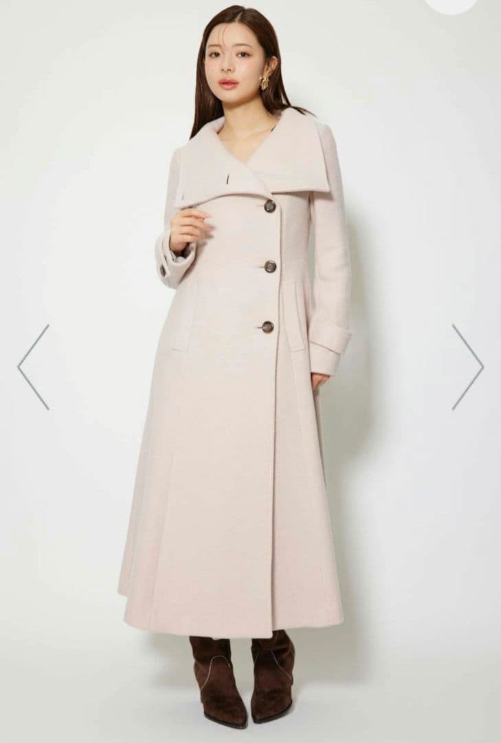 3回着用★rienda定番の大人気シンデレララインコート★Sサイズ ブラック