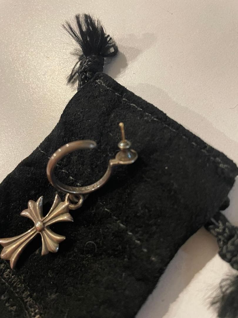 CHROMHEARTS クロムハーツ タイニーCHクロス フープイヤリングピアス