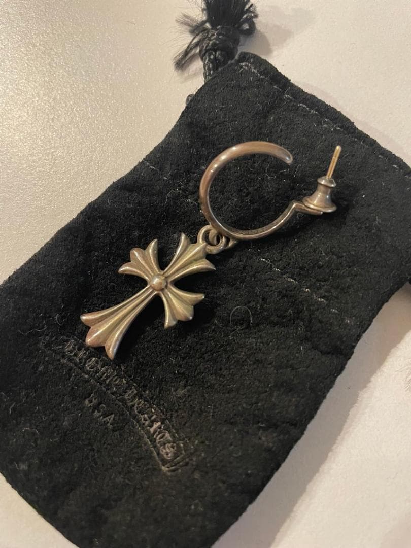 CHROMHEARTS クロムハーツ タイニーCHクロス フープイヤリングピアス