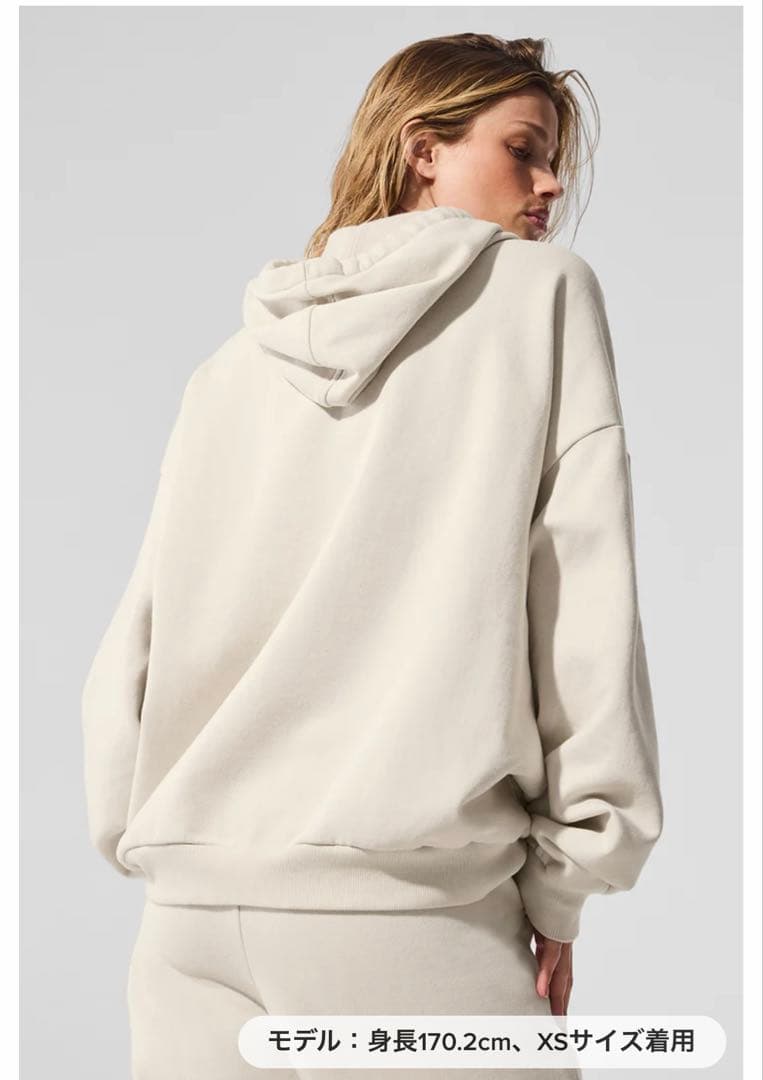 alo パーカー　Accolade フーディ XS ベージュ