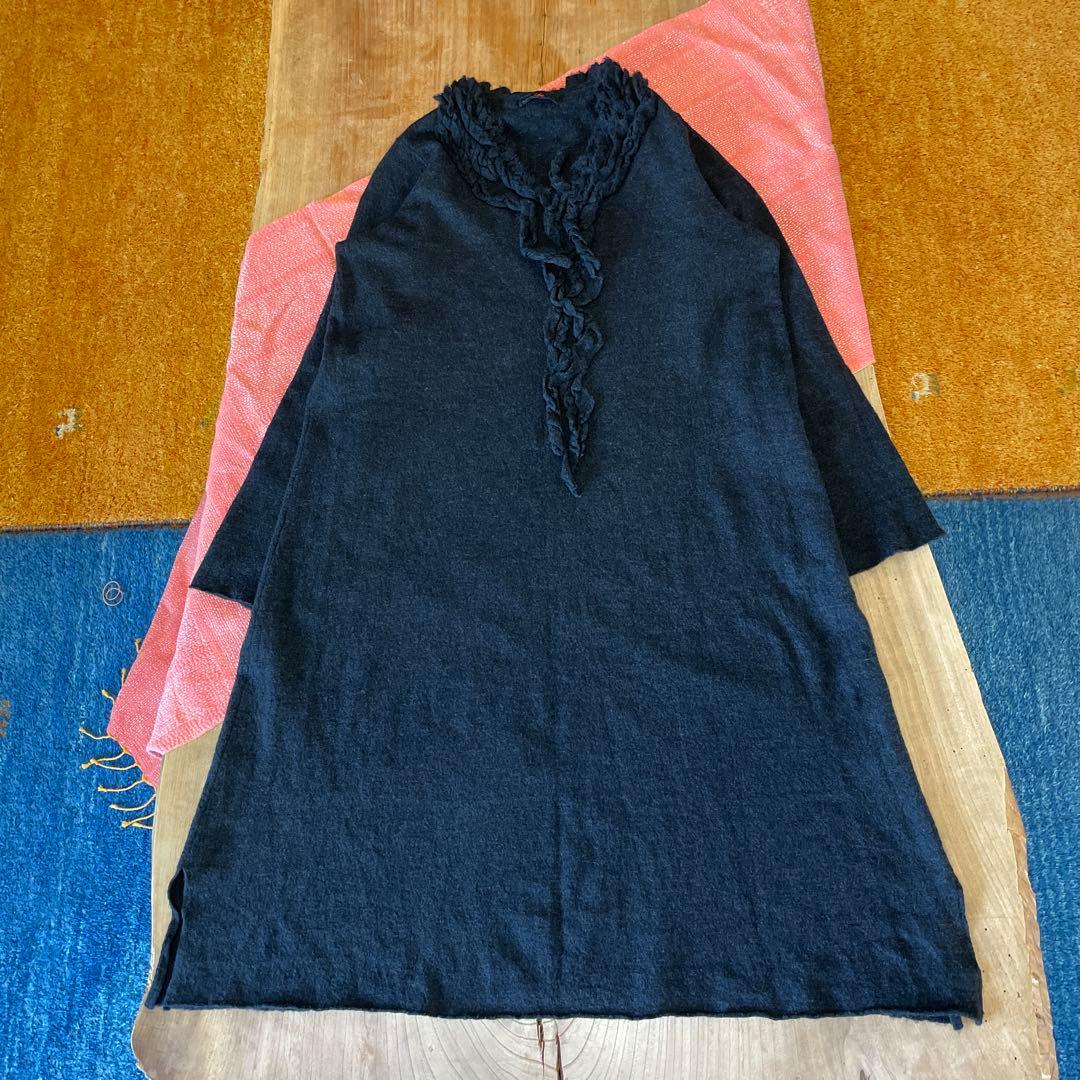 45rpm圧縮ウールフリルワンピース