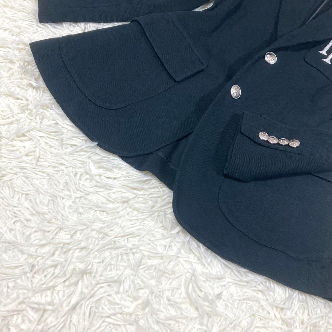 ポロラルフローレン　テーラードジャケット　PRLロゴ刺繍　エンブレム　現行　黒