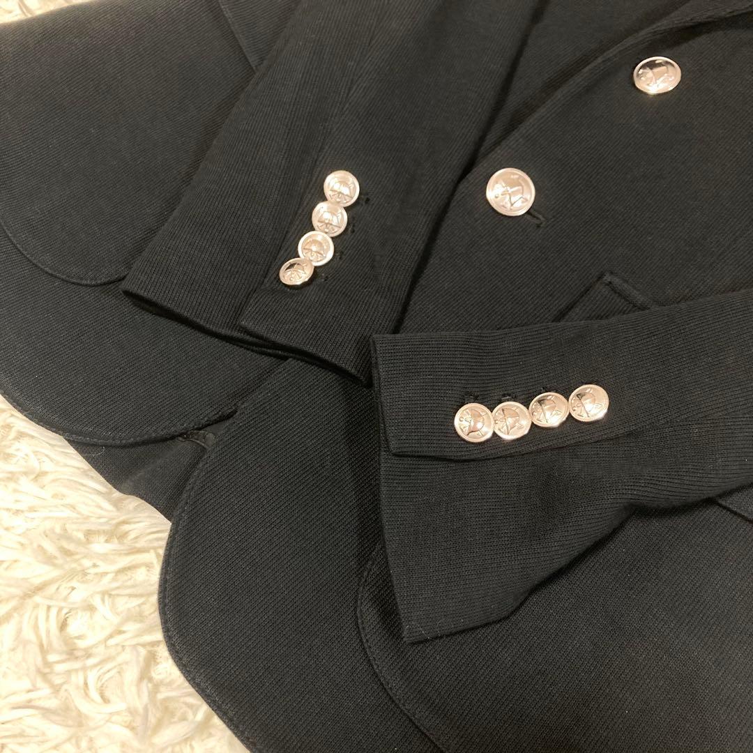 ポロラルフローレン　テーラードジャケット　PRLロゴ刺繍　エンブレム　現行　黒