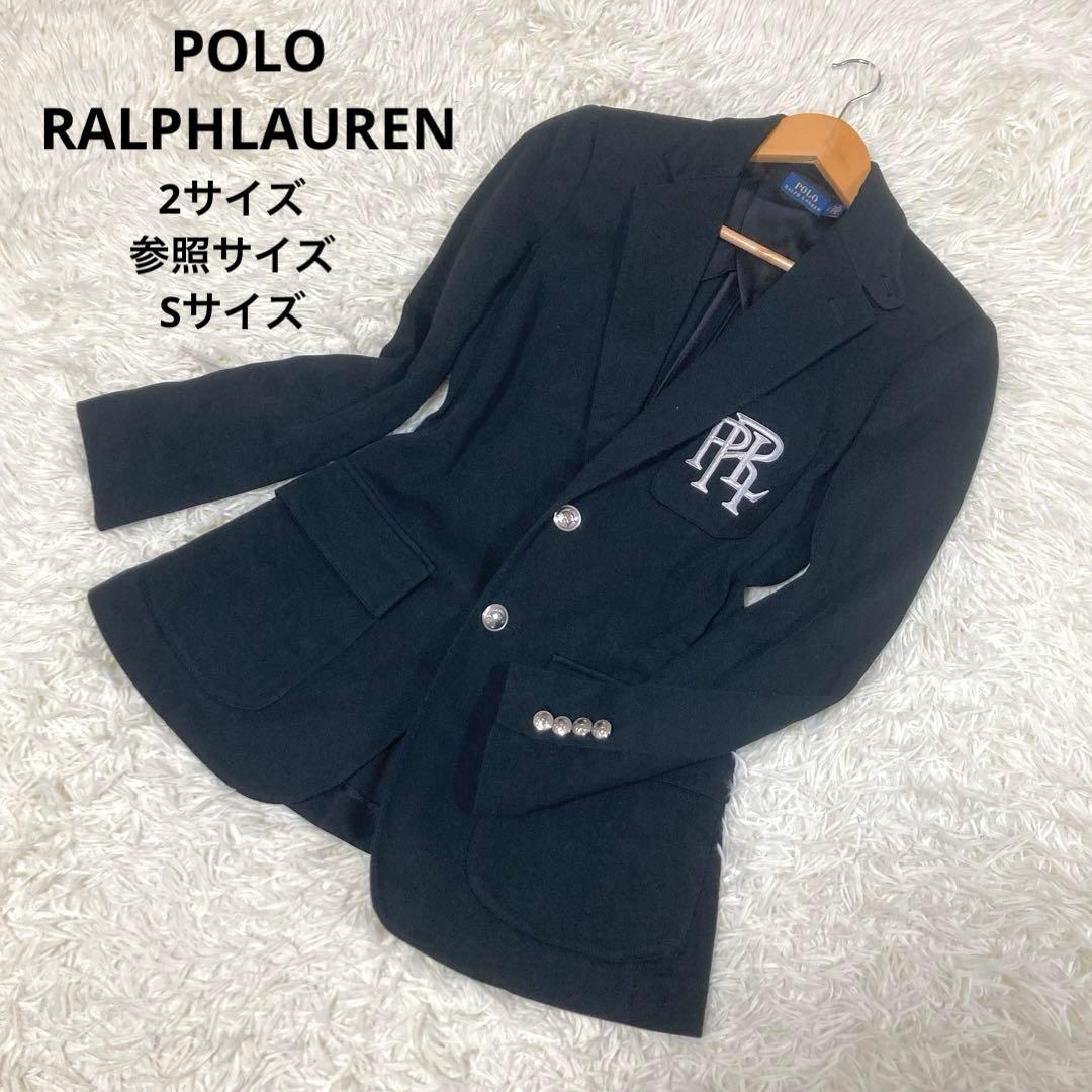 ポロラルフローレン　テーラードジャケット　PRLロゴ刺繍　エンブレム　現行　黒
