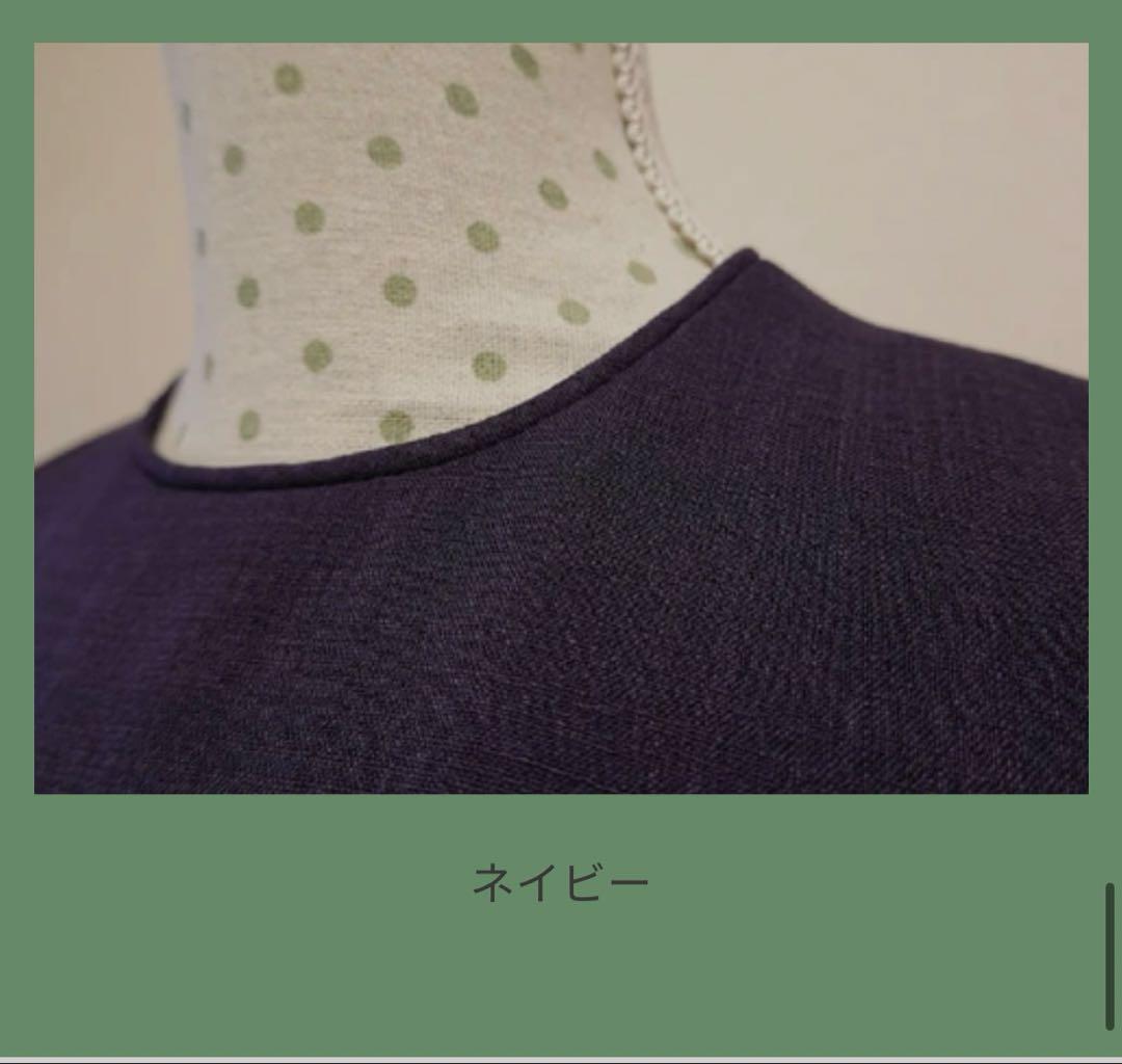 マグノリアコレクション リネン風サマードレス　マキシ丈　ネイビー　40