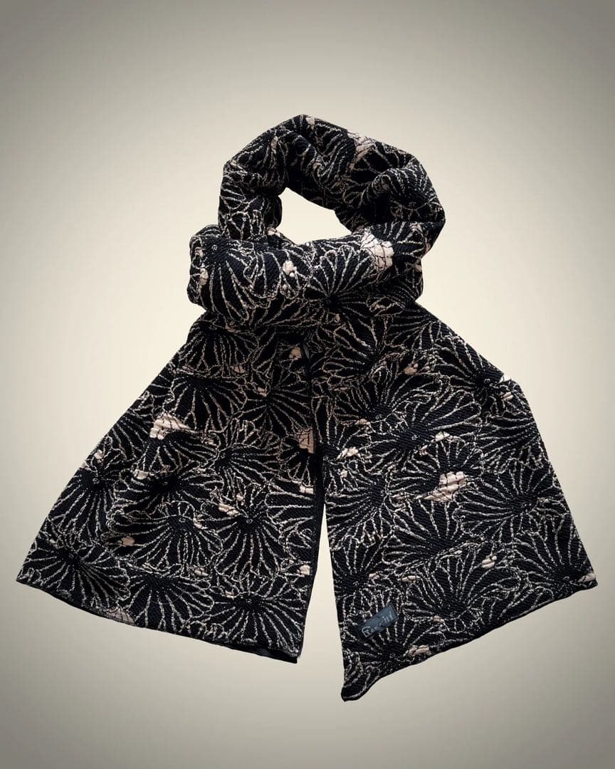 GAKKIN JACQUARD LOTUS LEAVES STOLE 新品