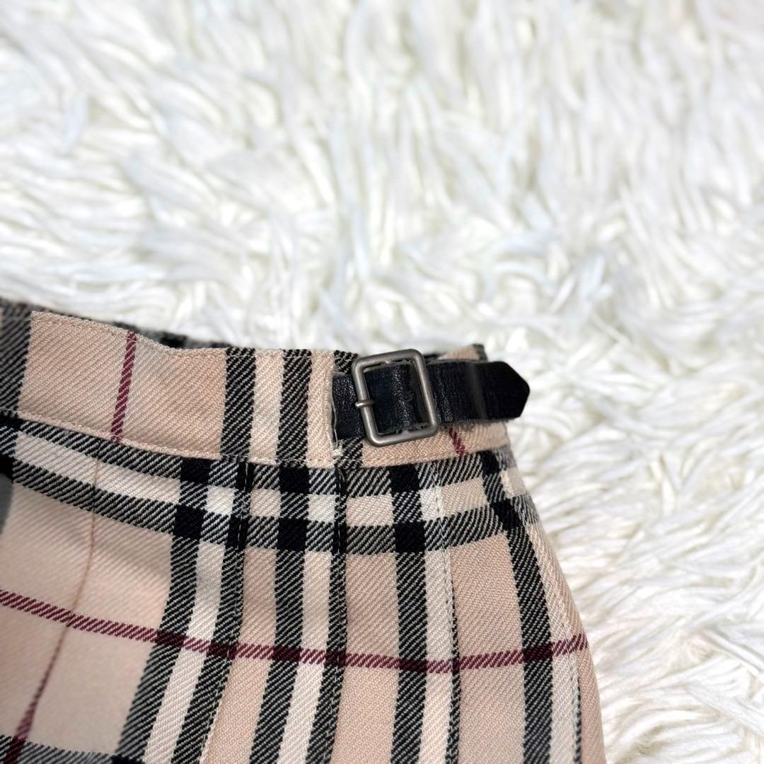 【極美品】バーバリーロンドン プリーツスカート ノバチェック 三陽商会 ウール