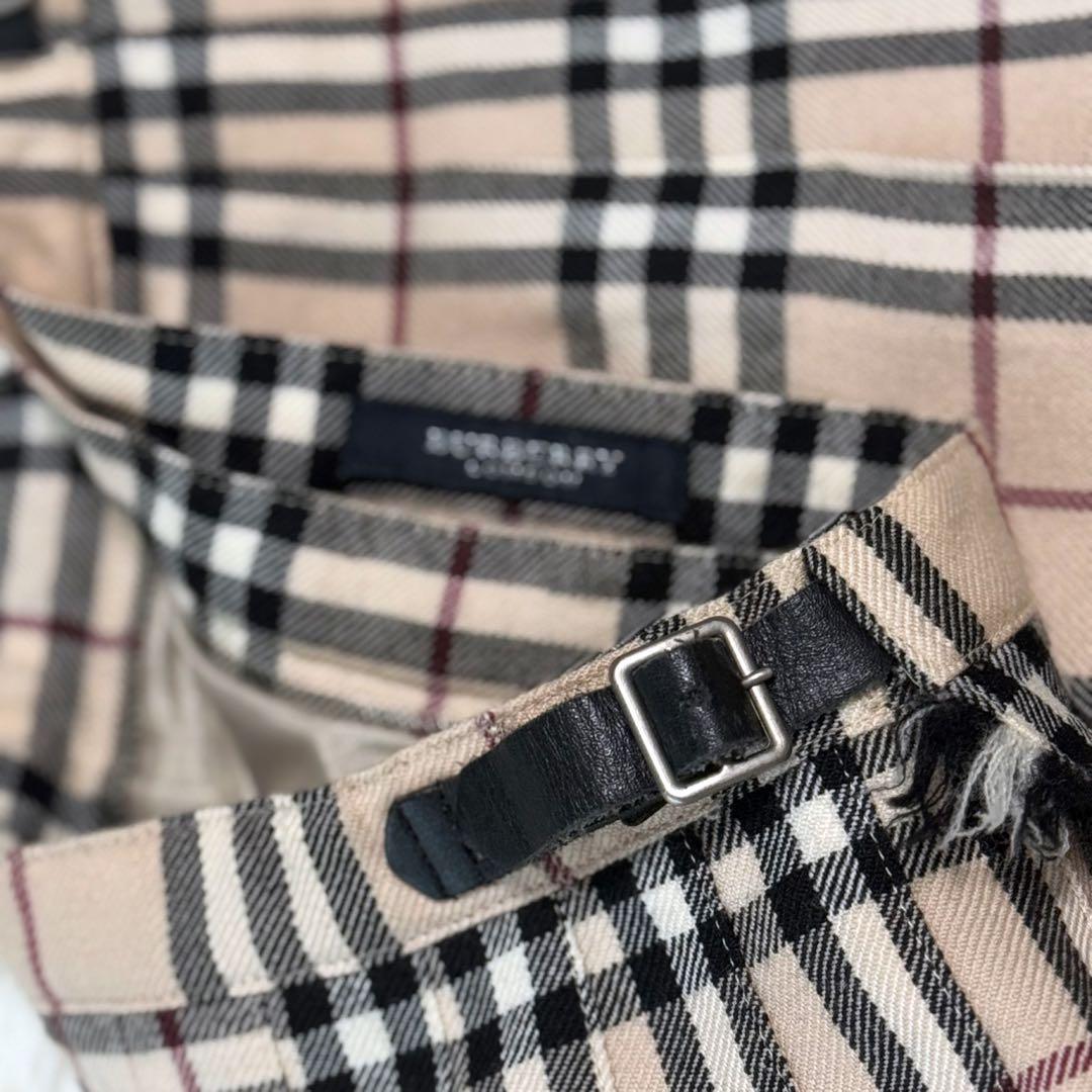 【極美品】バーバリーロンドン プリーツスカート ノバチェック 三陽商会 ウール