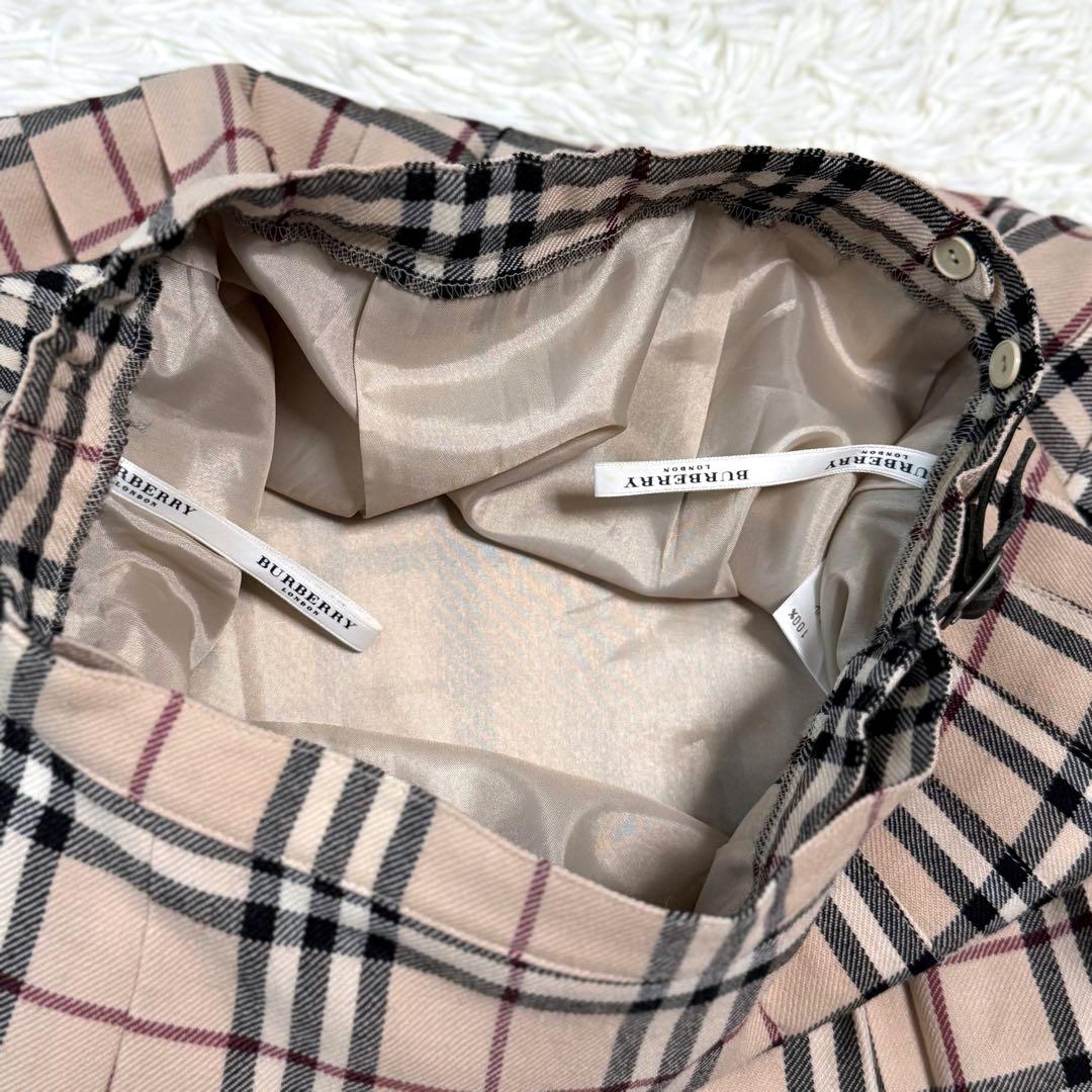 【極美品】バーバリーロンドン プリーツスカート ノバチェック 三陽商会 ウール