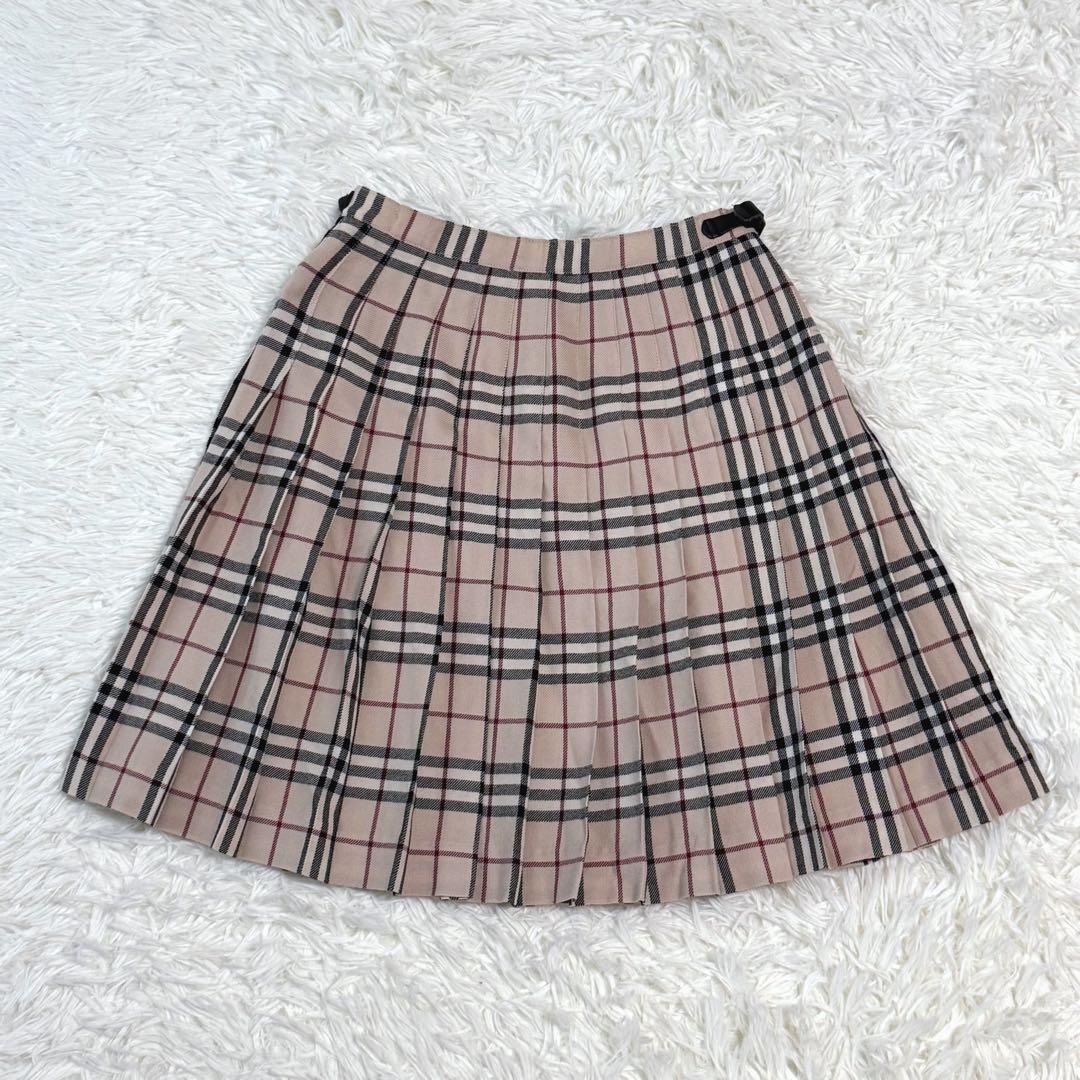 【極美品】バーバリーロンドン プリーツスカート ノバチェック 三陽商会 ウール