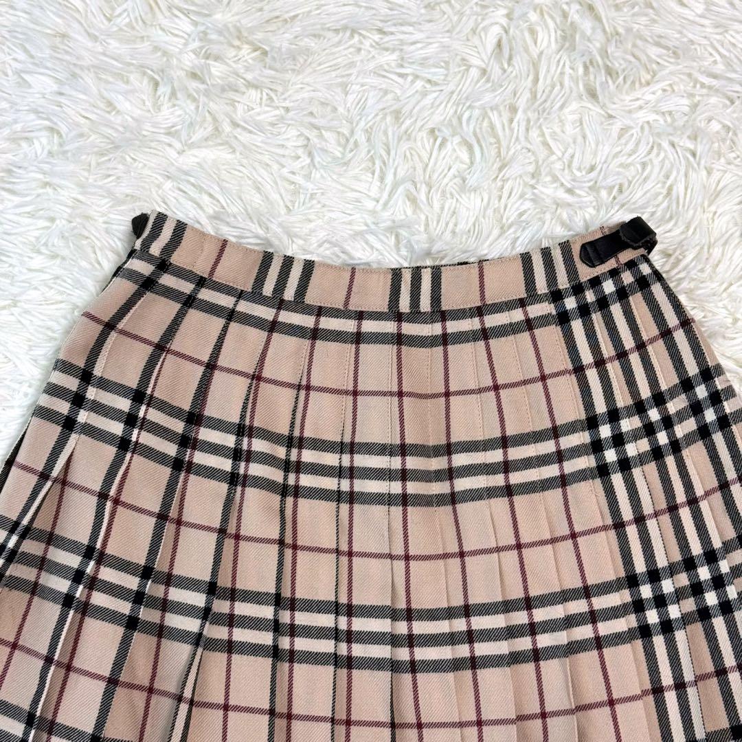 【極美品】バーバリーロンドン プリーツスカート ノバチェック 三陽商会 ウール