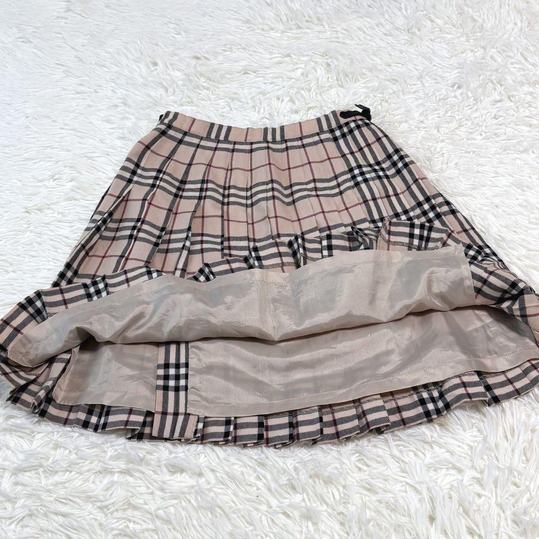 【極美品】バーバリーロンドン プリーツスカート ノバチェック 三陽商会 ウール