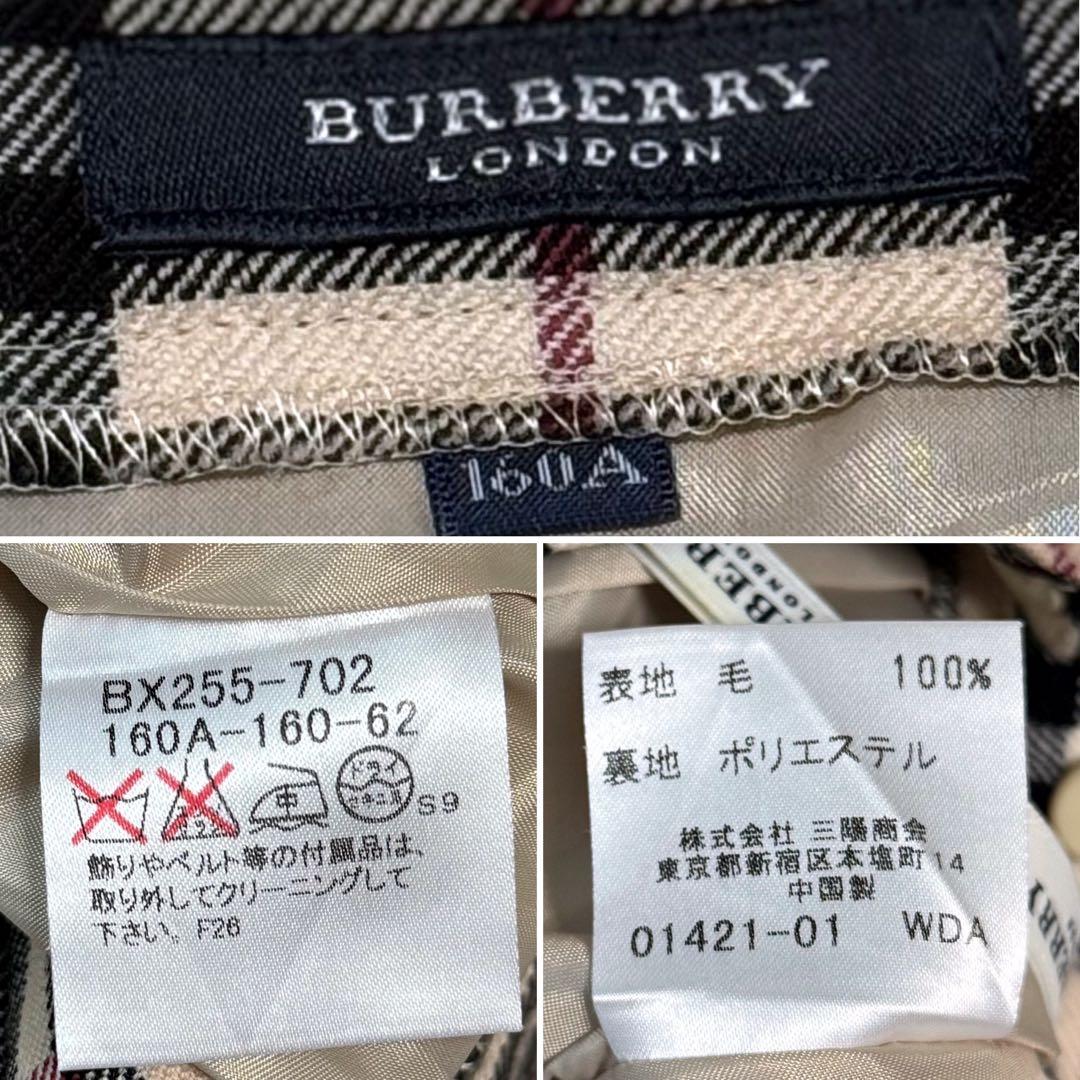 【極美品】バーバリーロンドン プリーツスカート ノバチェック 三陽商会 ウール
