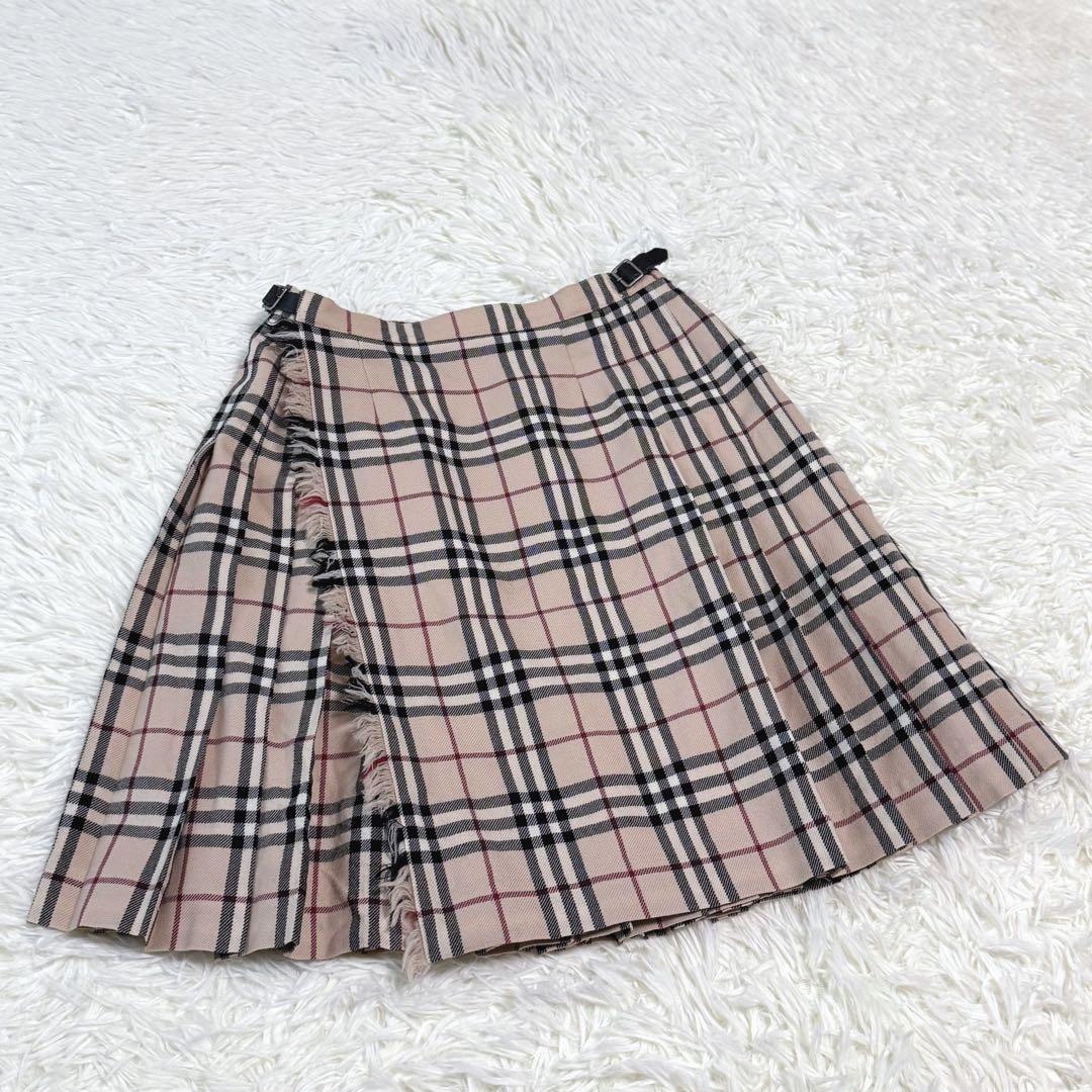 【極美品】バーバリーロンドン プリーツスカート ノバチェック 三陽商会 ウール
