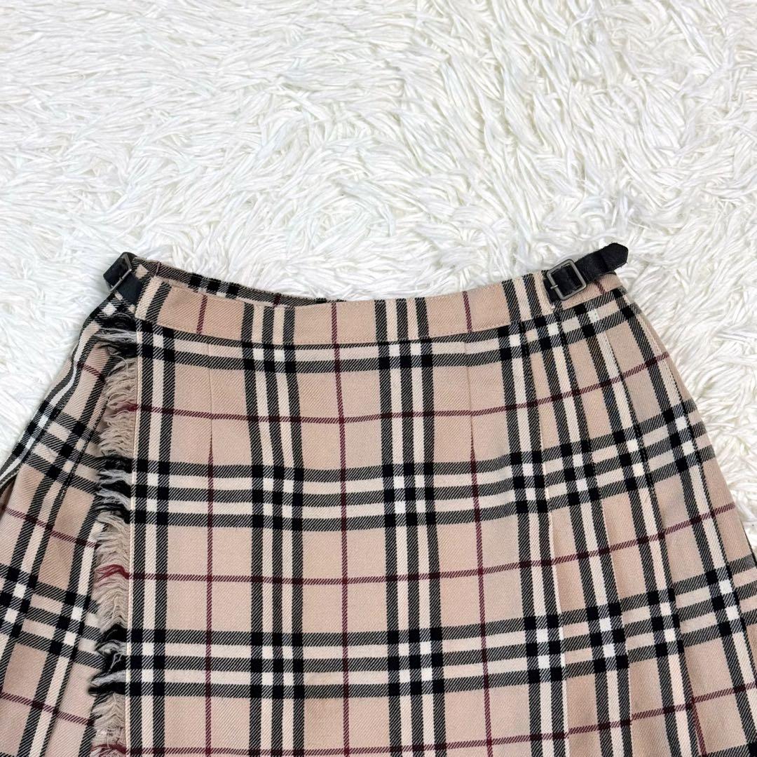 【極美品】バーバリーロンドン プリーツスカート ノバチェック 三陽商会 ウール