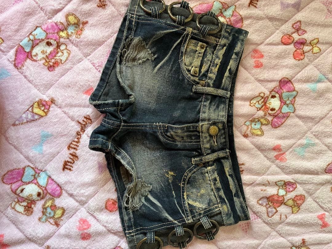 ダメージ加工ショートパンツ ダークブルーd.i.a.