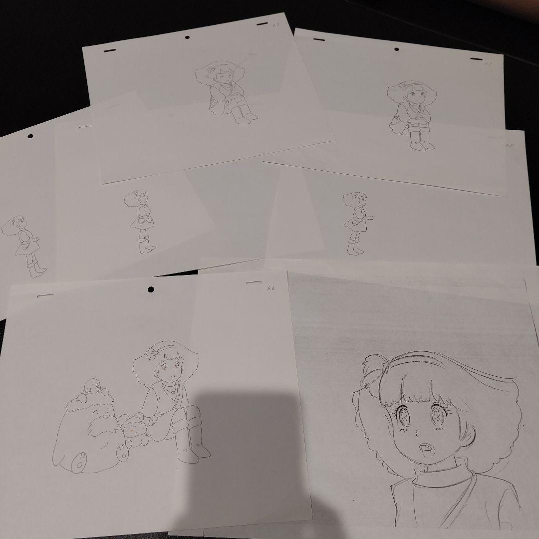 ミンキーモモ　セル画　下絵　7枚まとめて