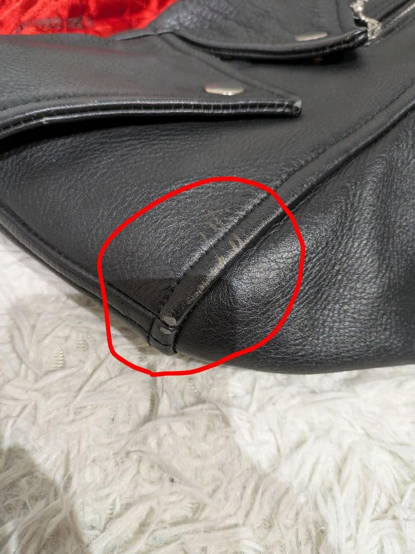 COWHIDE 本革 ライダースジャケット レディース スカル　黒