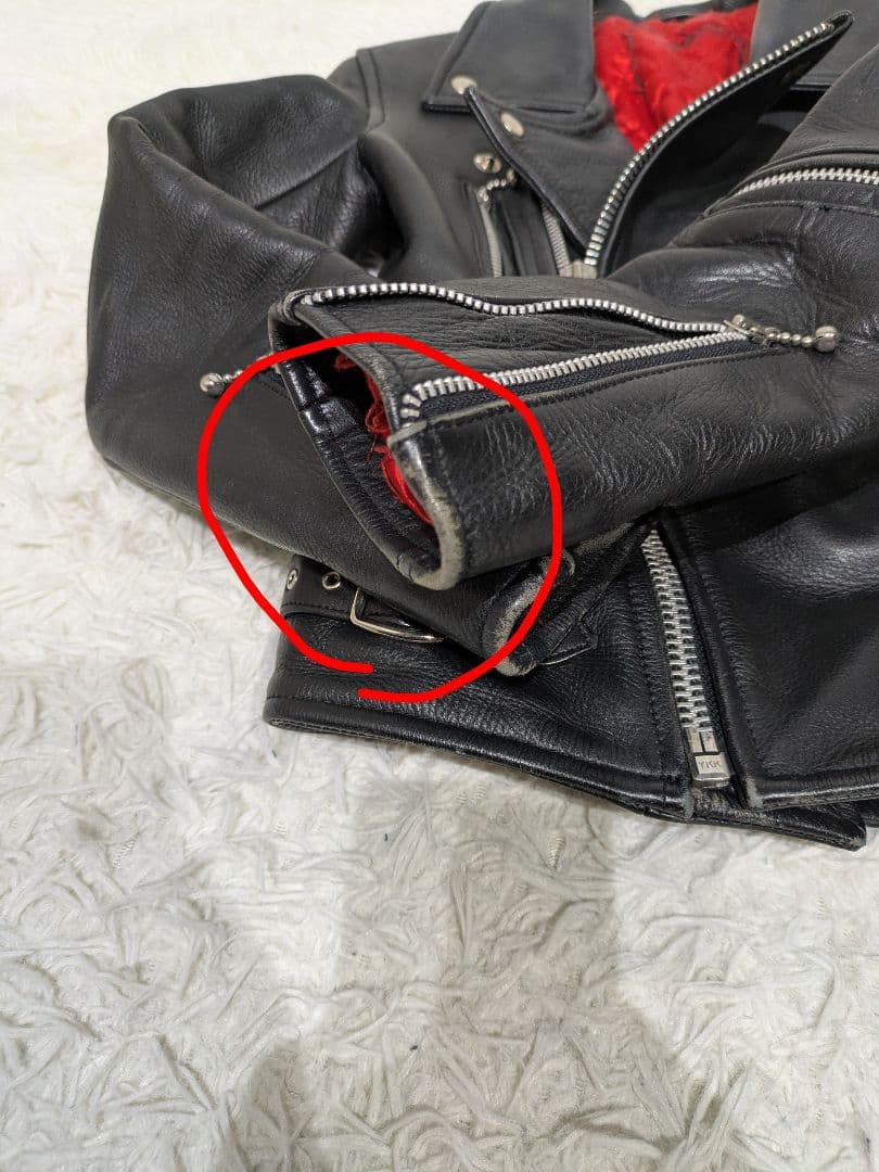 COWHIDE 本革 ライダースジャケット レディース スカル　黒