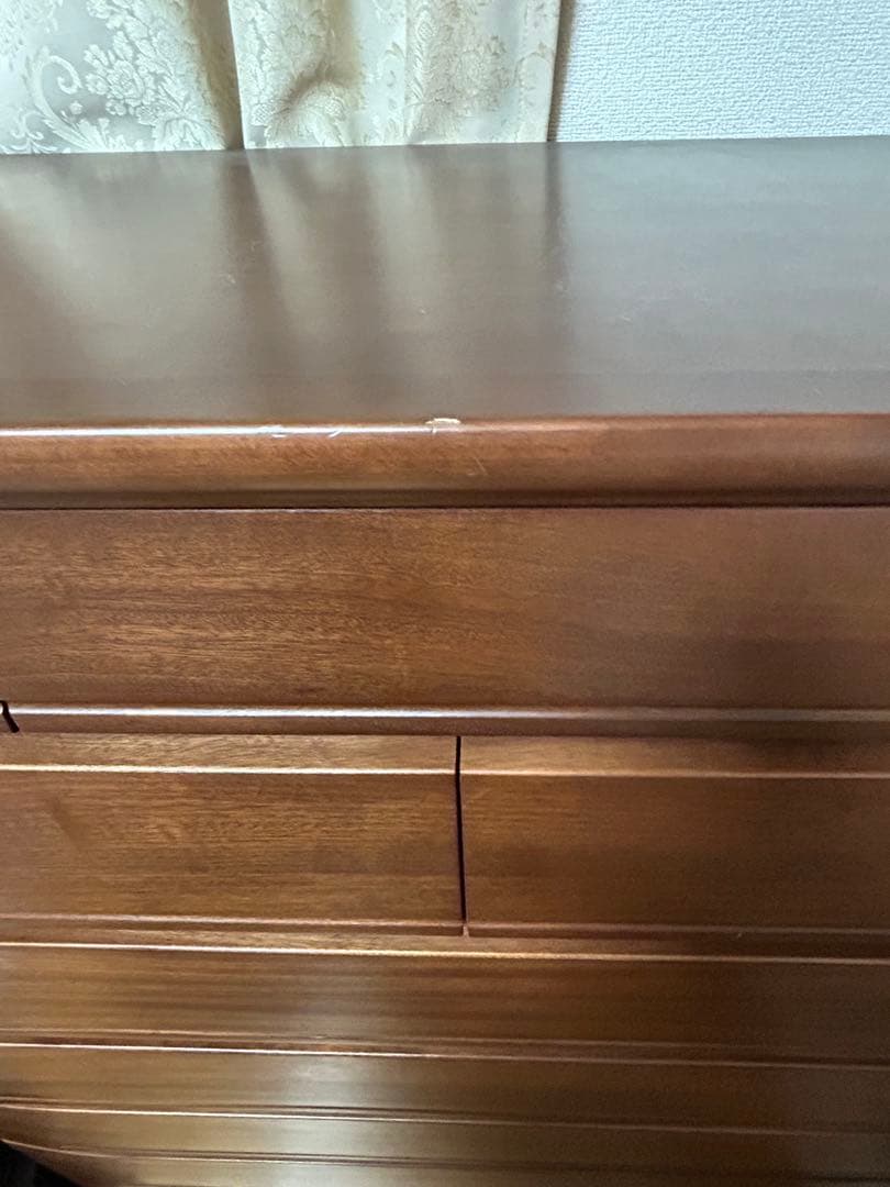 【最終値下げ】木製ブラウンチェスト タンス 7段　 縦132横105奥行45cm