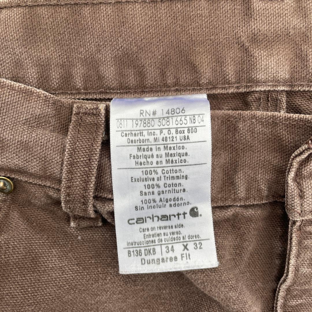 Carhartt B136 DKB ダブルニー ブラウン 34×32 メキシコ製