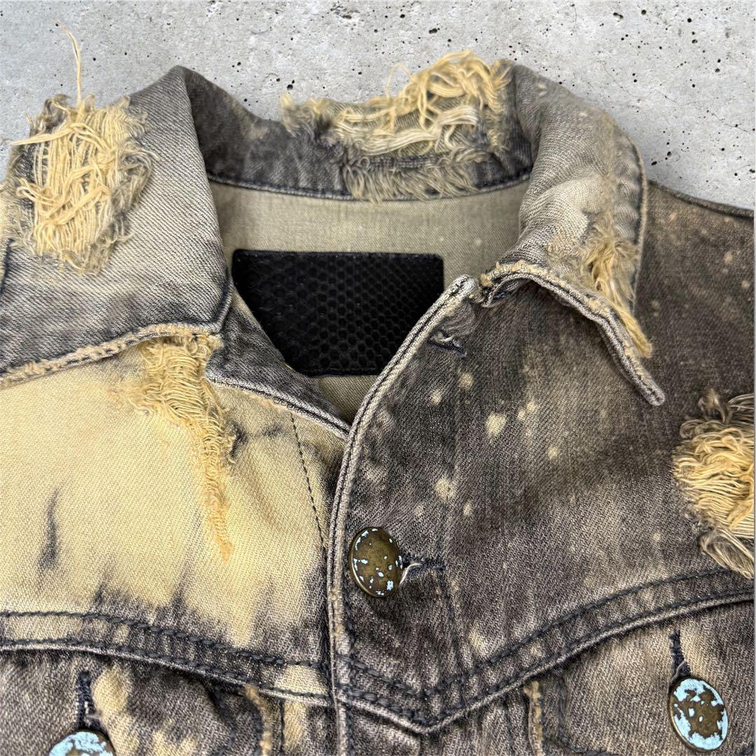 【入手困難】00s Y2K goa ダメージ デニムジャケット 韓国 古着 ゴア