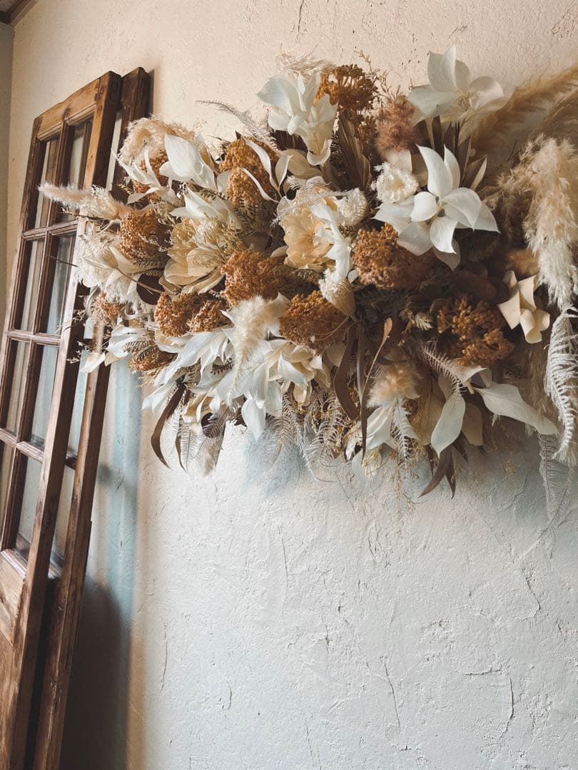 特大ドライフラワーオブジェ ウォールデコレーション