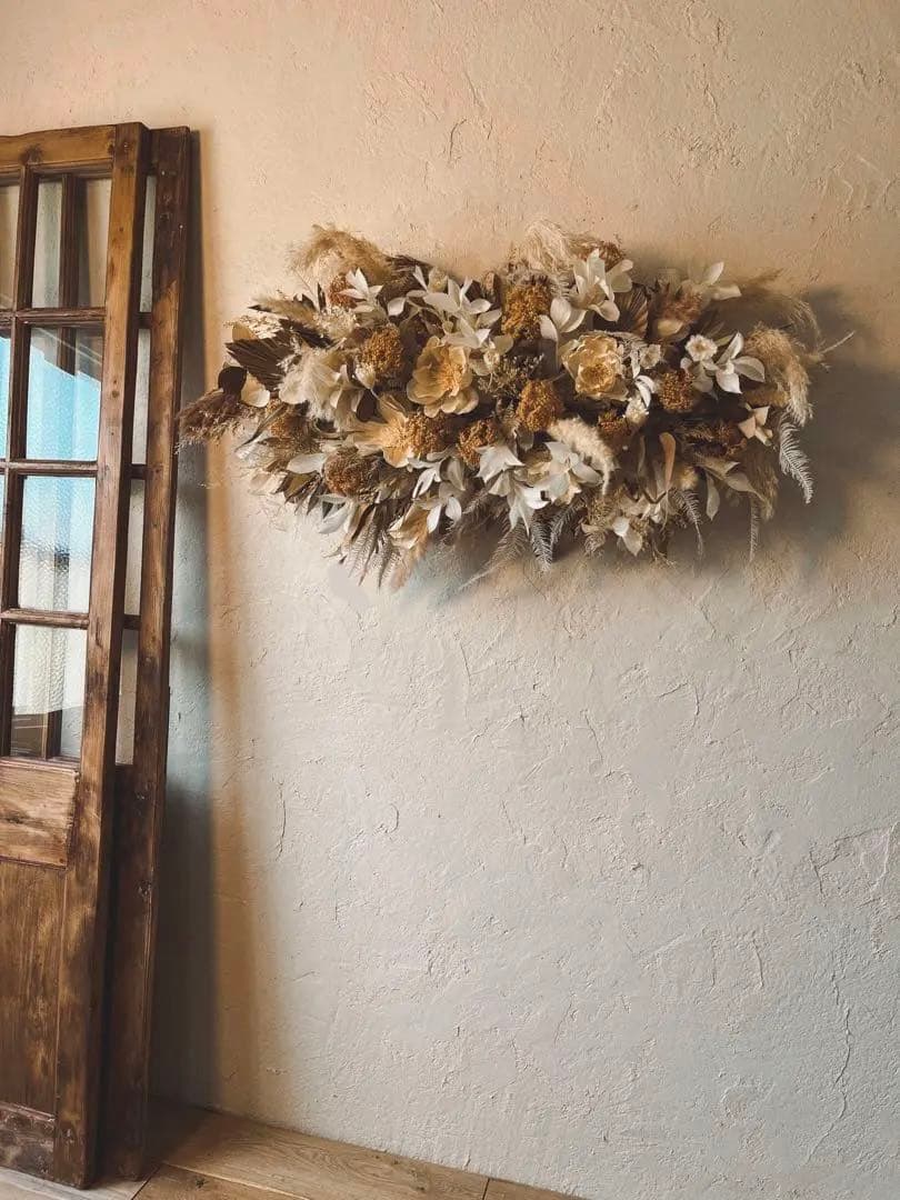 特大ドライフラワーオブジェ ウォールデコレーション