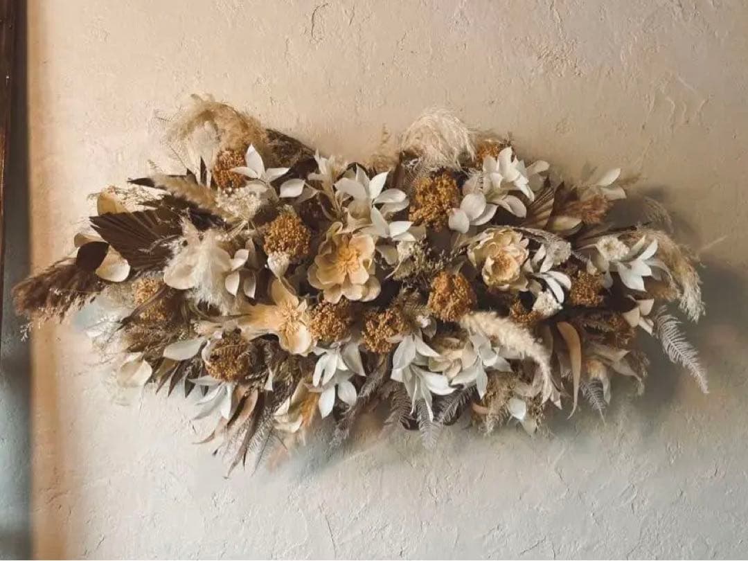 特大ドライフラワーオブジェ ウォールデコレーション